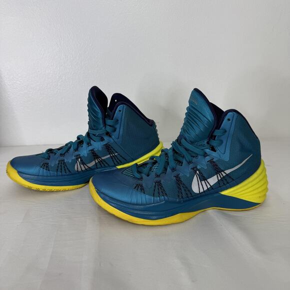 Nike Shoes Mens Size 7 Teal Yellow Hyperdunk Basketball High Top Sneakers - Picture 4 of 7